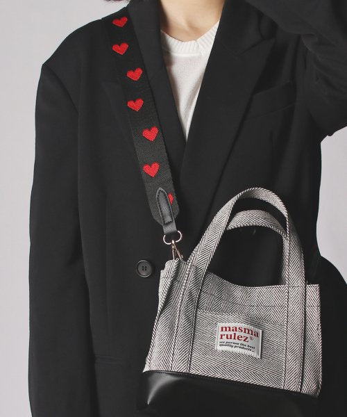 Mini Bag Herringbone _ Black