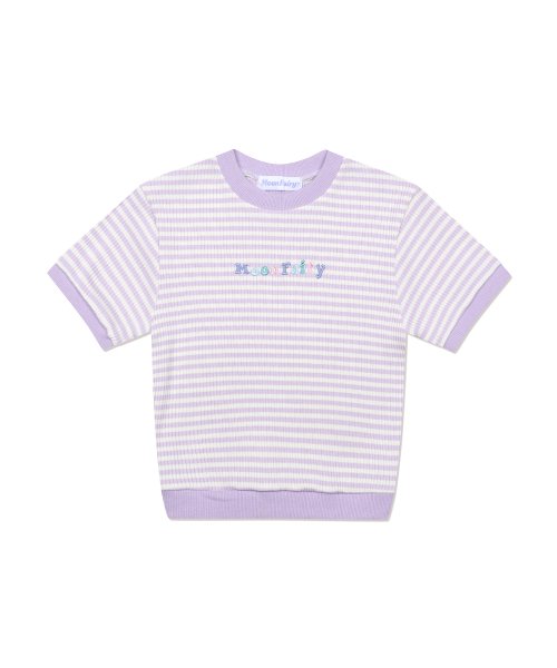 MF Winky Stripe Crop Tee - Lavender