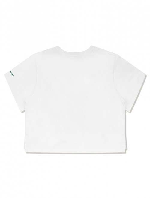 Women's Le Lisse Embroidered Single Crop Tee White Cream (FCC2TS429W)