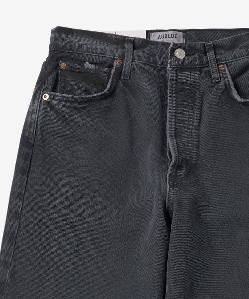 90S Pinch High Waist Crop Denim Pants - Black / A154B1207BLKTE