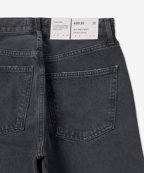 90S Pinch High Waist Crop Denim Pants - Black / A154B1207BLKTE