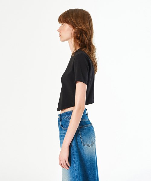 RECYCLED ROUND FRONT TEE (black)