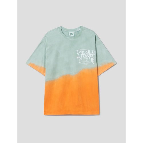Dipping Dyeing Graphic TShirt Orange
