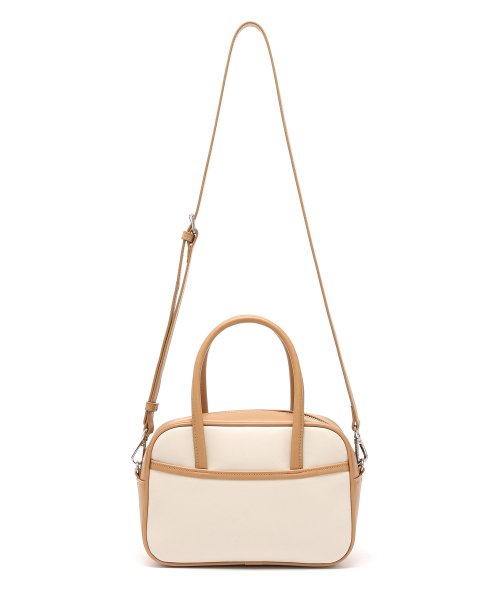 Mini Tote 2 Way Bag (Ivory/Tan)