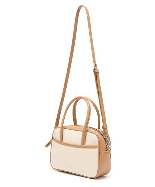 Mini Tote 2 Way Bag (Ivory/Tan)