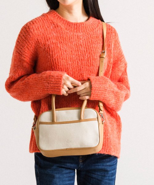Mini Tote 2 Way Bag (Ivory/Tan)