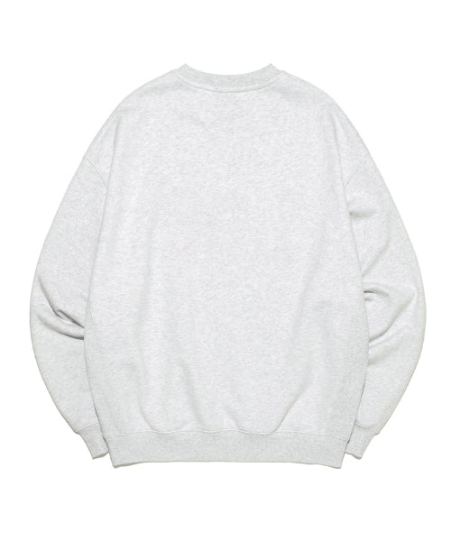 Stitch embroidery logo man to man light gray