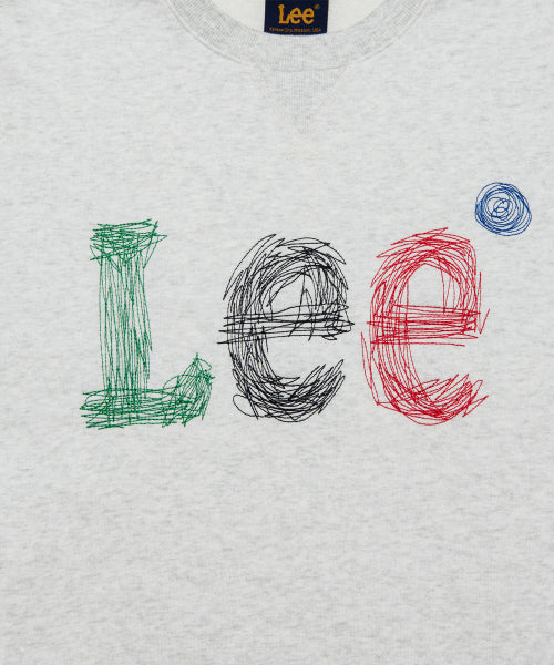 Stitch embroidery logo man to man light gray