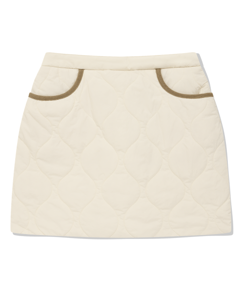 Women's Quilted Mini Skirt Ivory