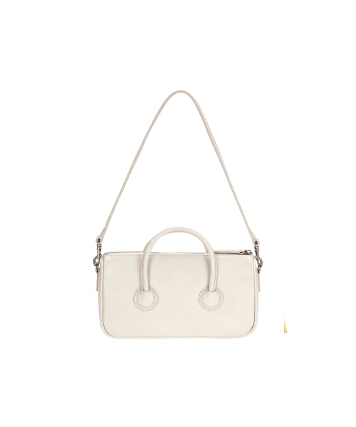 ZIPPER SMALL_cream glossy plain