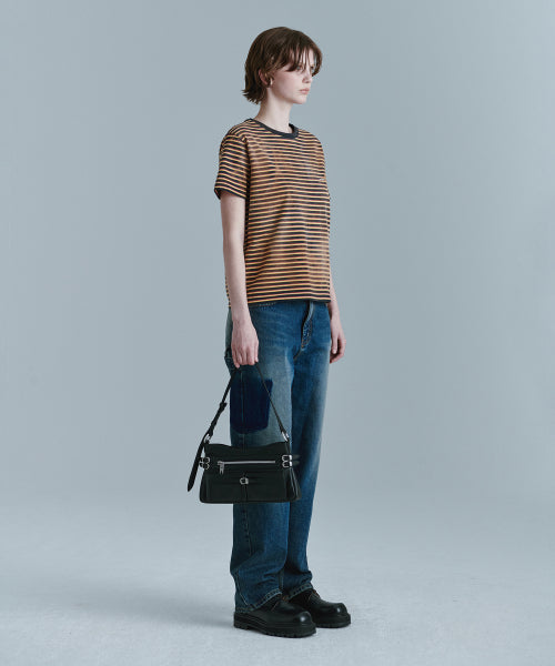 FLAT POCKET SHOULDER_black plain