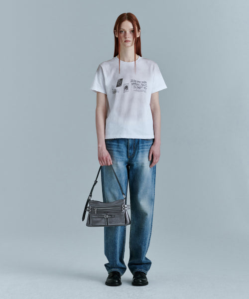 FLAT POCKET SHOULDER_metallic gray foiled plain