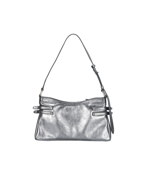 FLAT POCKET SHOULDER_metallic gray foiled plain