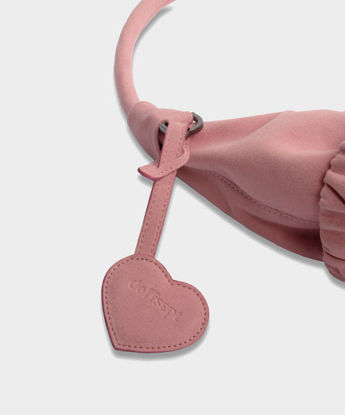 Suede Round Hobo Bag in Pink