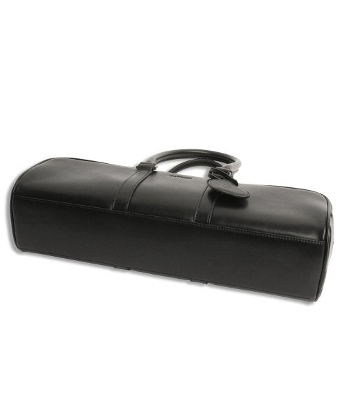 Vegan Leather Bowling Bag in Black