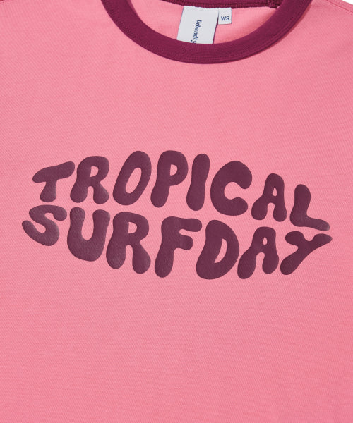Tropical Graphic Ringer T-Shirt_Pink