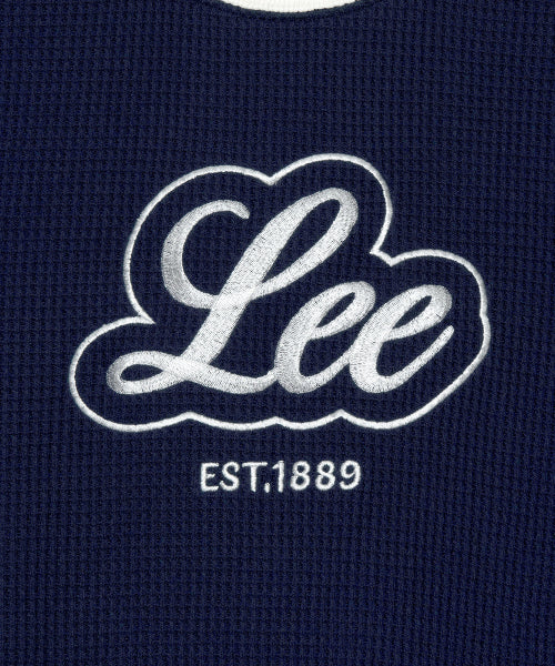 Women's Waffle Short Sleeve Man to Man Navy