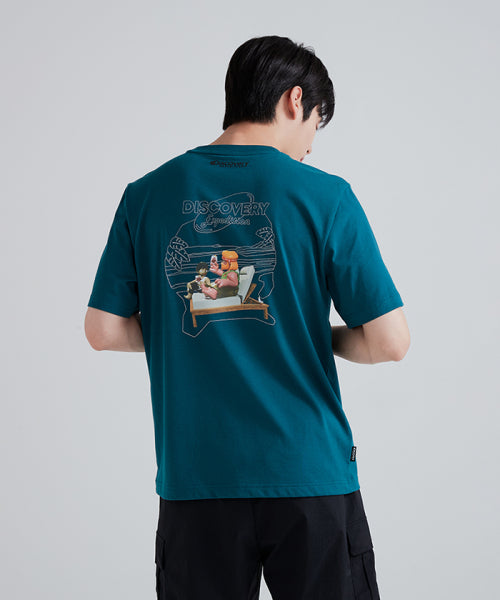MAIN CREW OUTDOOR BEACH GRAPHIC T-SHIRT (D/TURQUOISE)