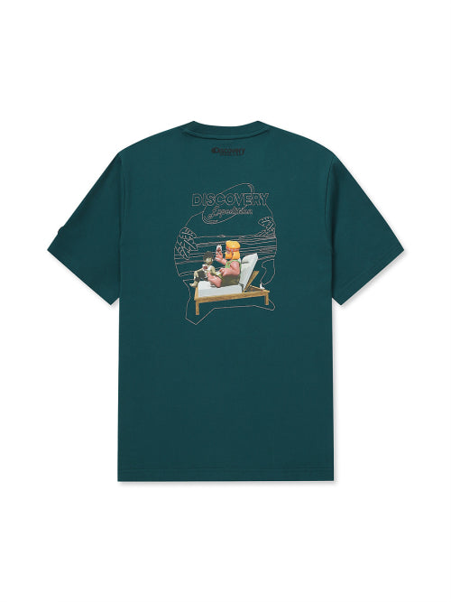 MAIN CREW OUTDOOR BEACH GRAPHIC T-SHIRT (D/TURQUOISE)