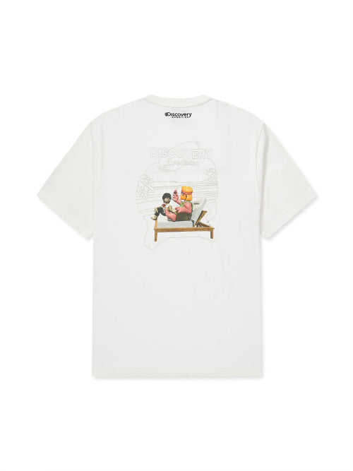 Main Crew Outdoor Beach Graphic T-Shirt (CREAM)