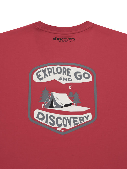 Main Crew Outdoor Forest Graphic T-Shirt (RED)