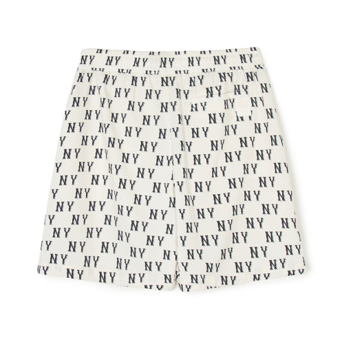 Classic Monogram Print 5/8 Woven Shorts NY (Cream)