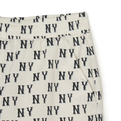 Classic Monogram Print 5/8 Woven Shorts NY (Cream)