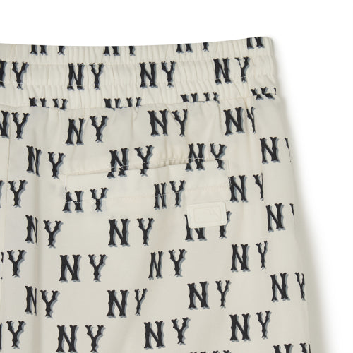 Classic Monogram Print 5/8 Woven Shorts NY (Cream)