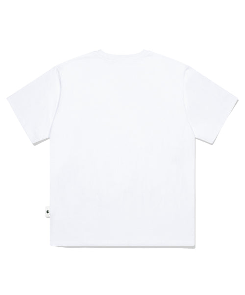 Mono 3D Cloud Print Overfit Short Sleeve T-Shirt White