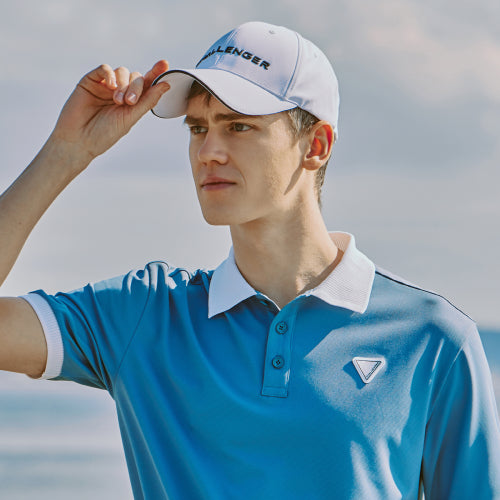 Triangle ring point full logo basic men's ball cap white