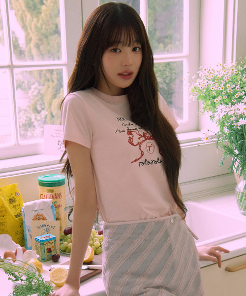 ROLA RIBBON HALF T-SHIRT PINK