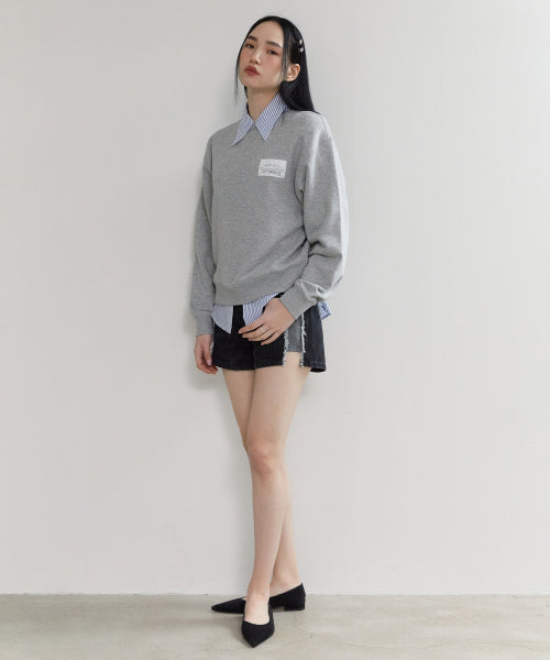 Starlight City Patch Sweatshirt_MELANGE GRAY