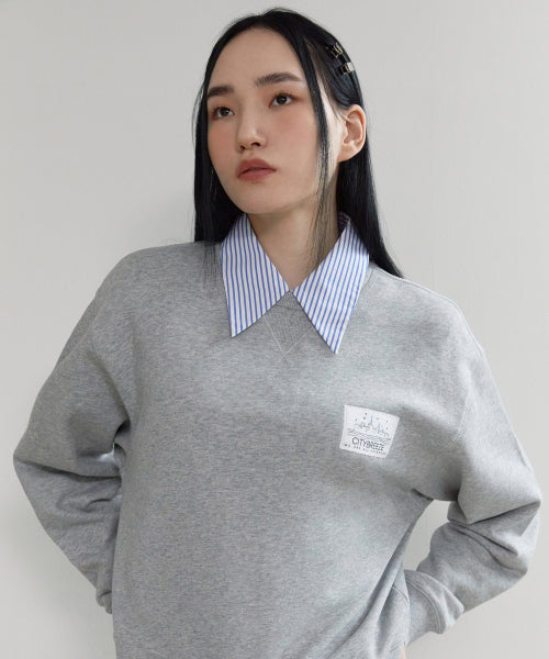 Starlight City Patch Sweatshirt_MELANGE GRAY