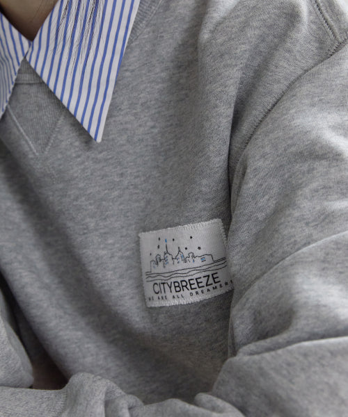 Starlight City Patch Sweatshirt_MELANGE GRAY