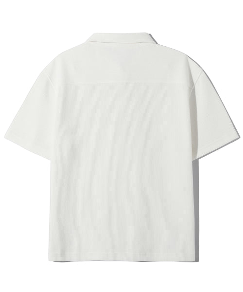 투 톤 솔리드 크로셰 카라 반팔 (WHITE)