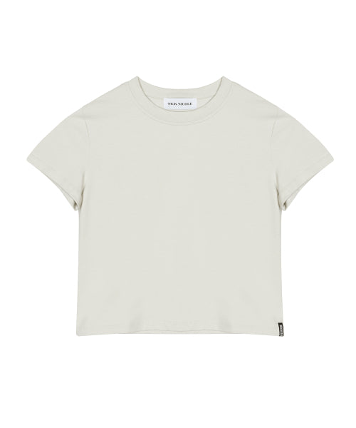 MINIMAL ESSENTIAL CROP TOP_GRAY BEIGE