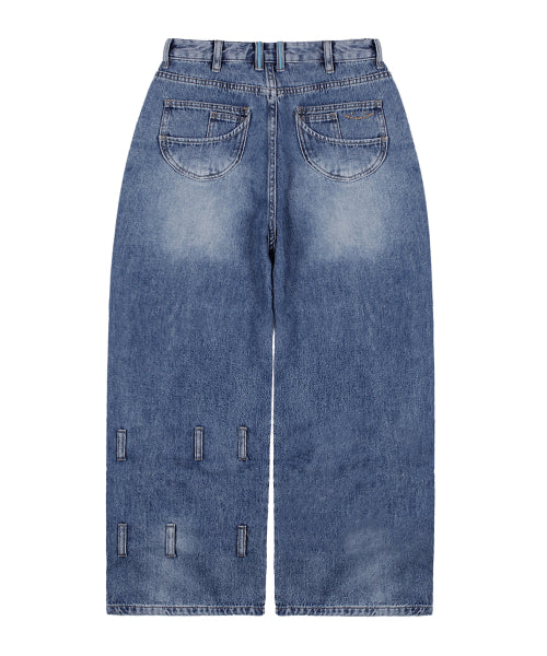 WXP005 Stitch Belt Loop Denim Pants (BLUE)