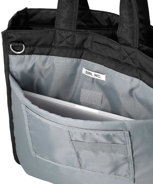 raven expandable tote bag / black