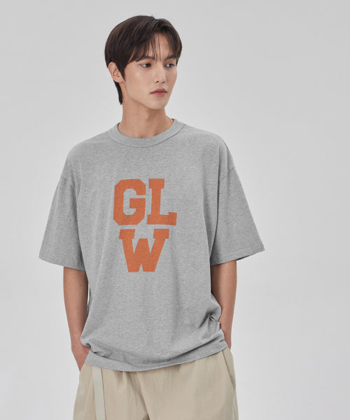 Overfit big logo short sleeve t-shirt gray