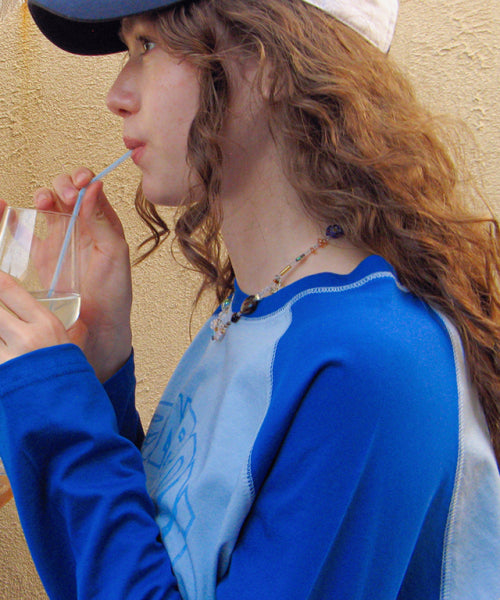 STITCH RAGLAN LONG SLEEVE SOFT BLUE