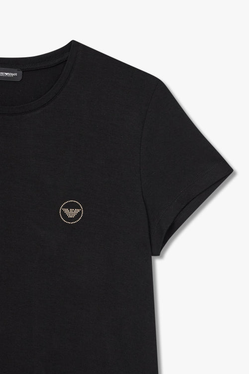 Women's Eagle Logo Rayon Lounge T-Shirt_Black_0824114508