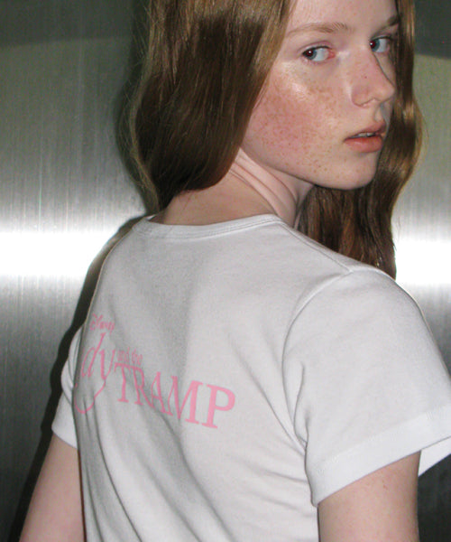 CRAYON RIBBON SLIM CROP T SHIRT WHITE