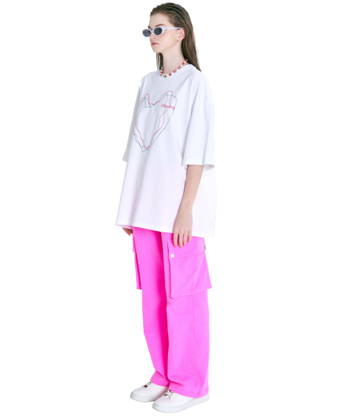 Line drawing t-shirt white