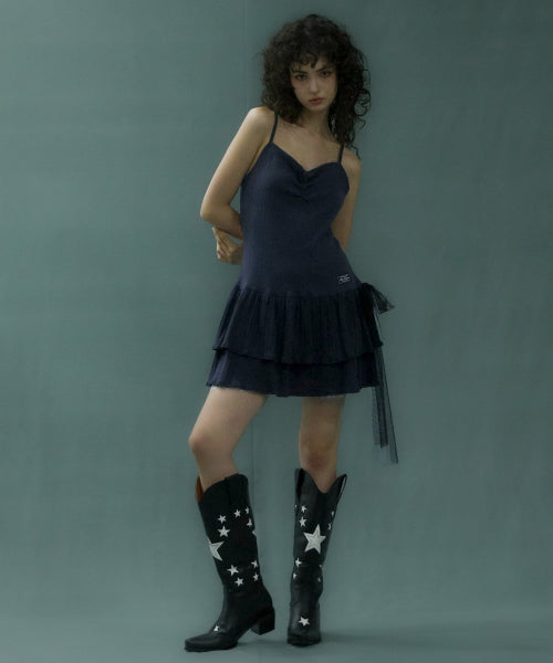 Side Tie Dress Navy