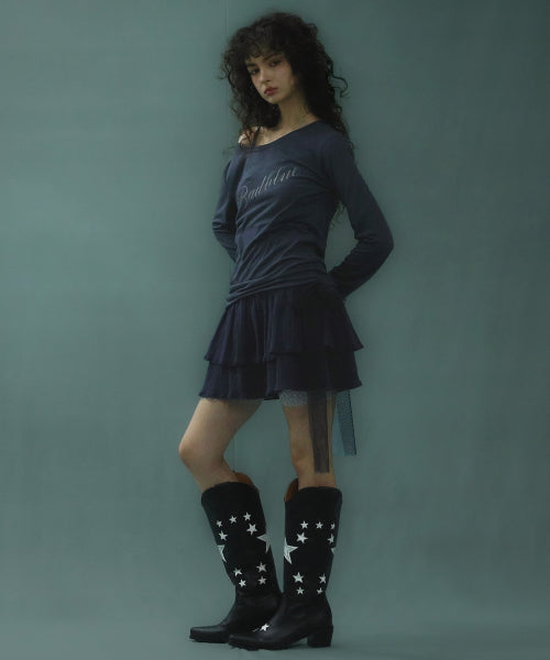 Side Tie Dress Navy