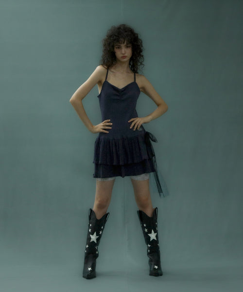Side Tie Dress Navy