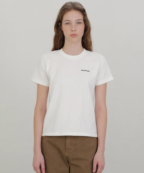 Essential peach half tee (white)