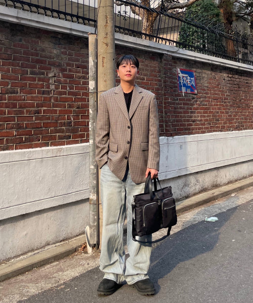Hey Double Pocket Tote M (헤이 더블 포켓 토트 미듐)_2colors