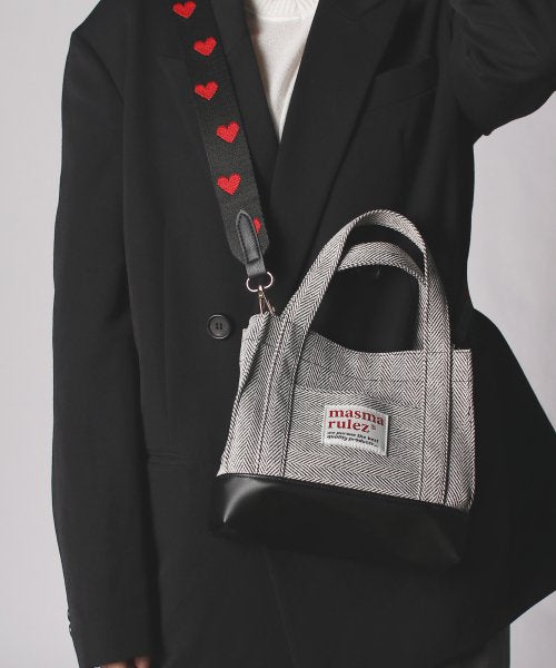 Mini Bag Herringbone _ Black