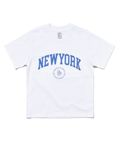 New Yorker Chain Short Sleeve T-Shirt - White &amp; Blue